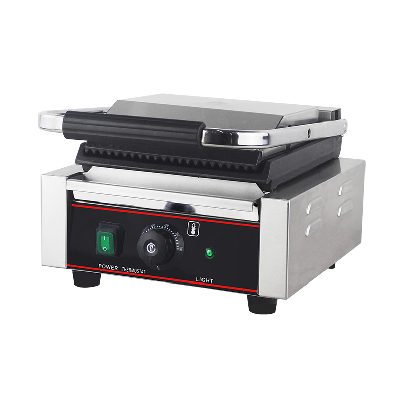 ماكينة شواء بانيني كهربائية تجارية من الفولاذ المقاوم للصدأ للمطبخ